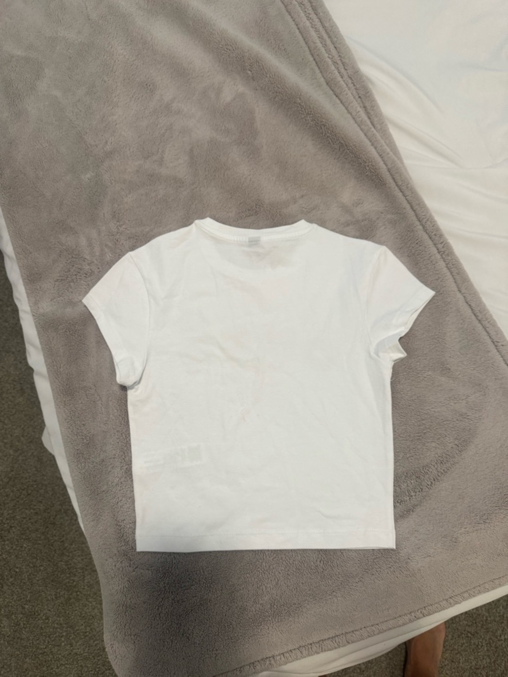 Oner Active White Crop Tee with Blue Logo - Picture 3 of 4